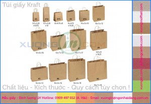 In túi giấy kraft đựng bánh mỳ