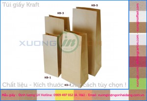 In túi giấy kraft đựng bánh mỳ