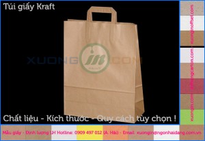 In túi giấy kraft đựng bánh mỳ