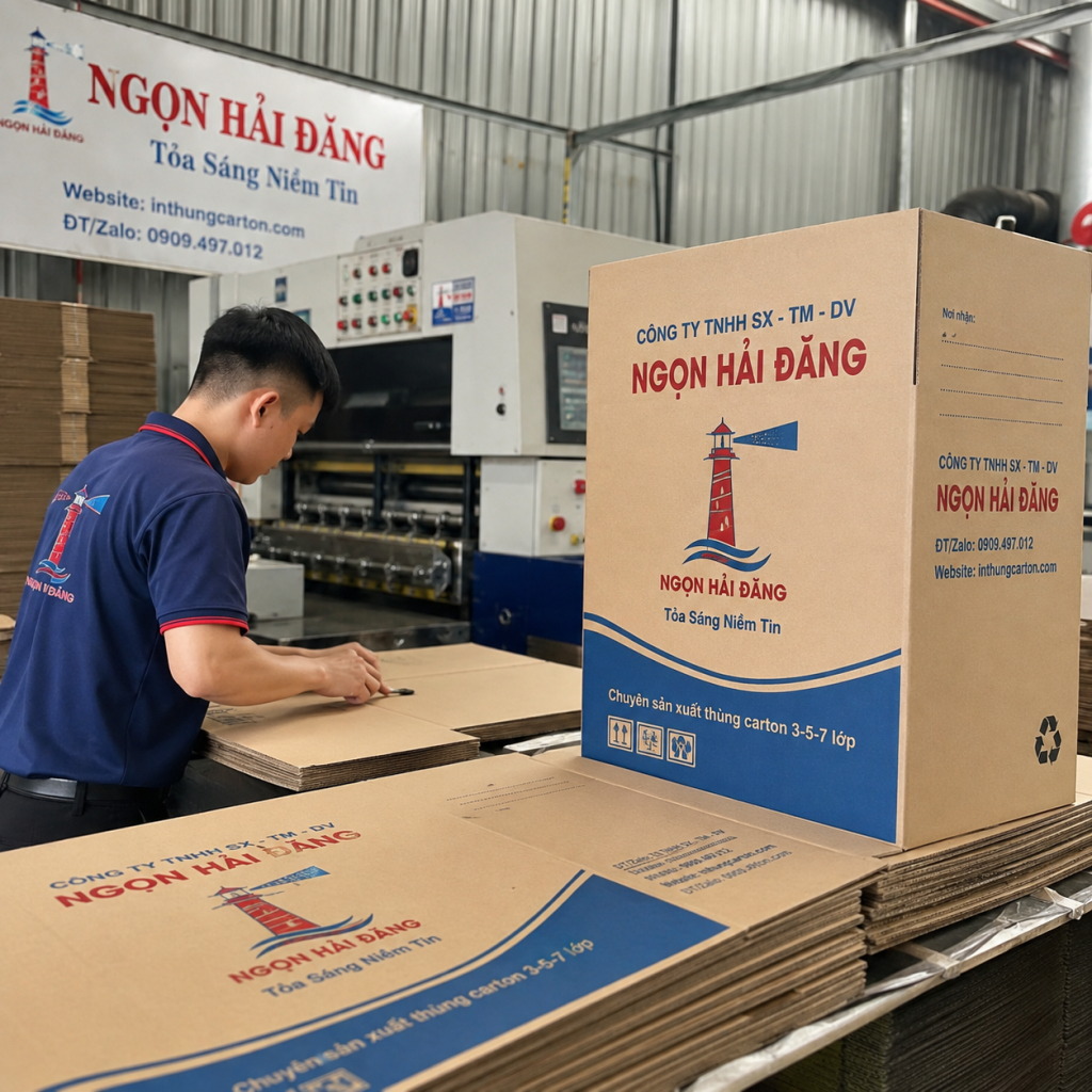 quy trình đặt in thùng carton Ngọn Hải Đăng