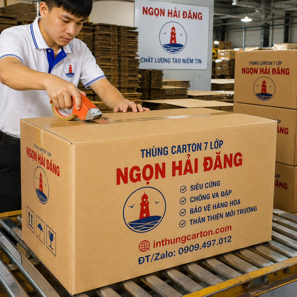 thùng carton 7 lớp Ngọn Hải Đăng