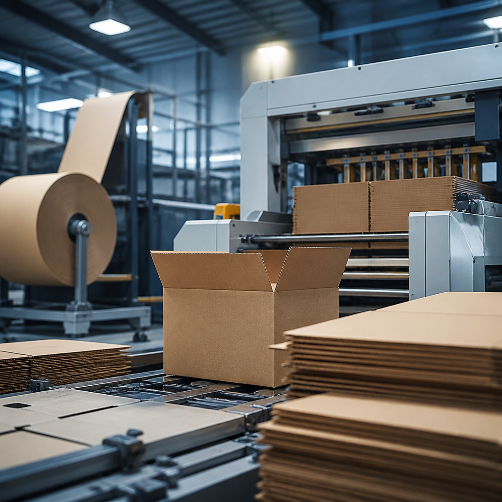 Quy trình sản xuất thùng carton tại nhà máy với máy móc hiện đại