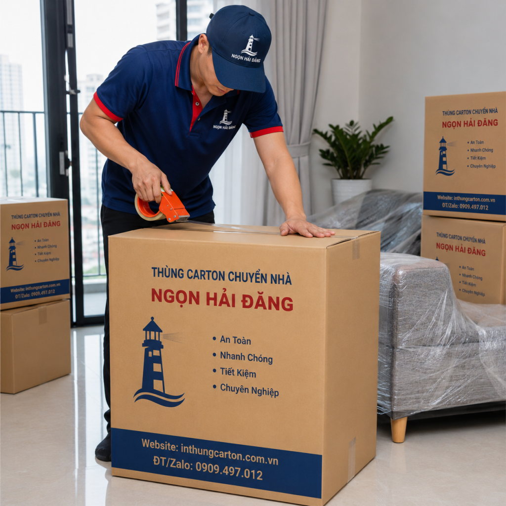 thùng carton chuyển nhà khổ lớn Ngọn Hải Đăng