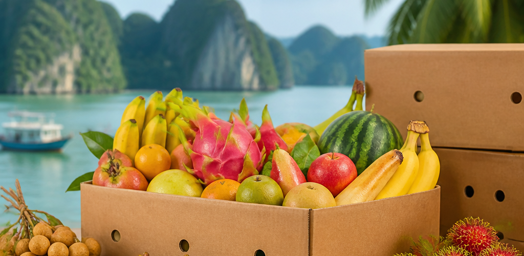 Thùng carton thực phẩm đựng trái cây tươi
