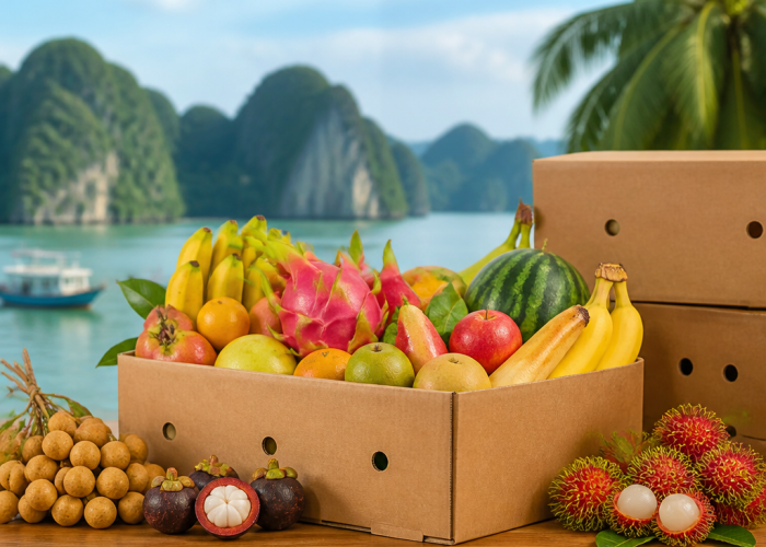 Thùng carton thực phẩm đựng trái cây tươi