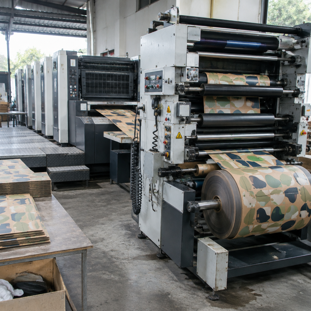 Hai công nghệ in Offset và Flexo đang hoạt động song song để sản xuất thùng carton với độ sắc nét và hiệu quả khác nhau.