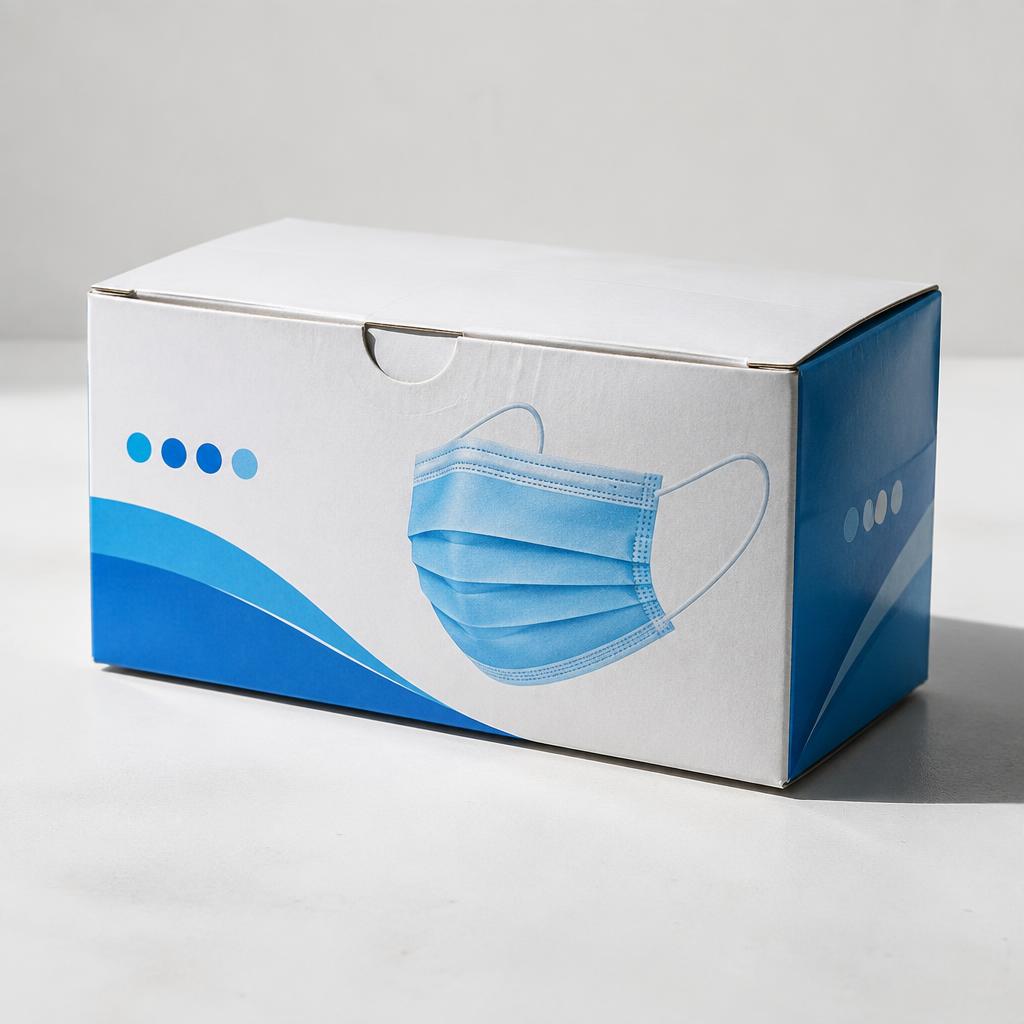 Thùng carton y tế chứa khẩu trang được đóng gói cẩn thận